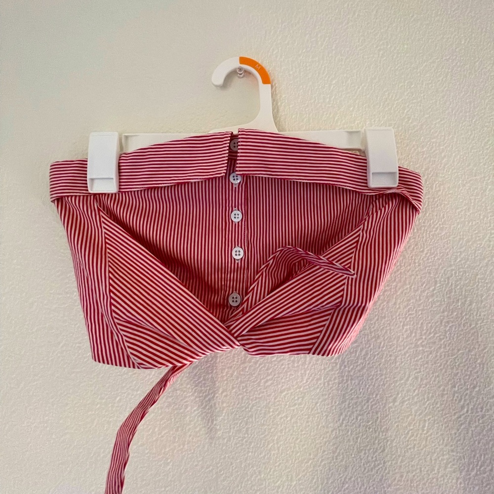 Anthropologie Red & White Striped Tube Top